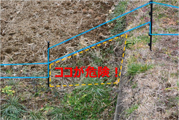 電気柵の危険個所1