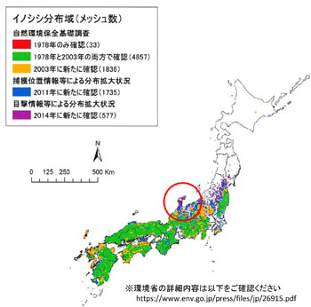 イノシシ被害分布