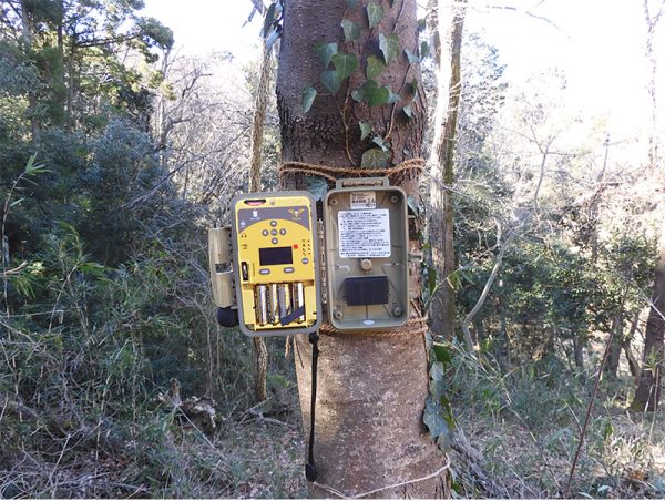 写真：GPSで位置情報と時刻の設定中