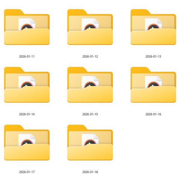 図：SDカード内には日付ごとにファイルが整理される