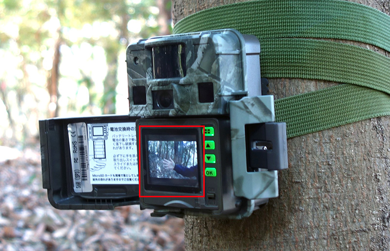 正面ディスプレイによる画角調整