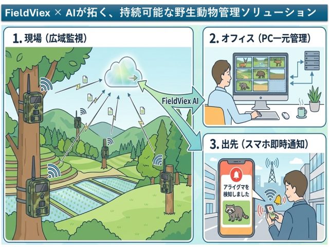【FieldViex】アライグマAI検知×リアルタイム通知で防除を効率化！蔓延地域における持続可能な低密度管理の実現