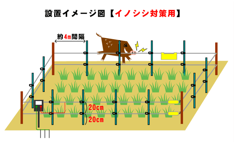 電気柵設置イメージ図