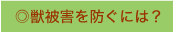 獣被害を防ぐには？へジャンプします